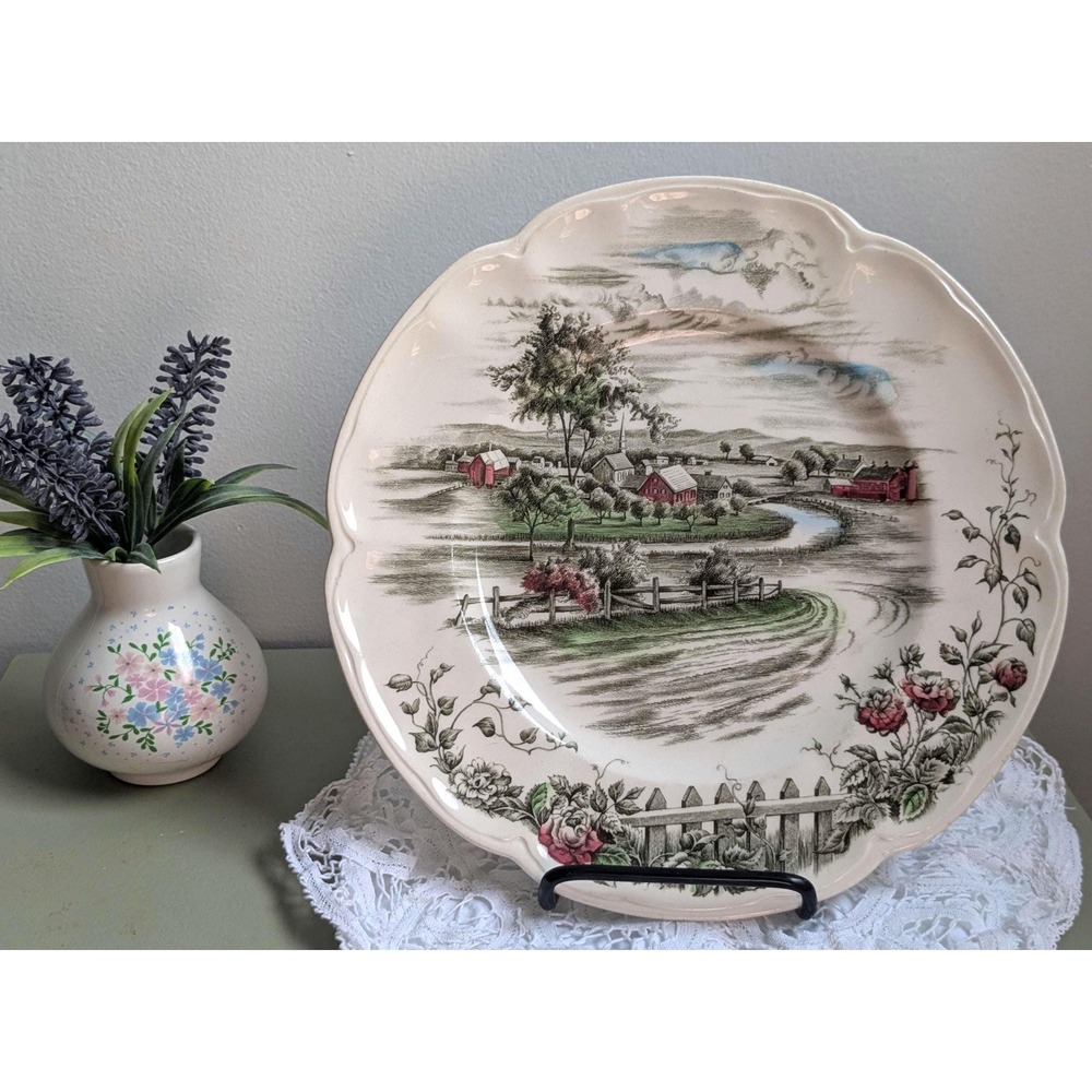 Vintage Johnson Bros The Road Home 10" Dinner Plate England Cottage Farmhouse